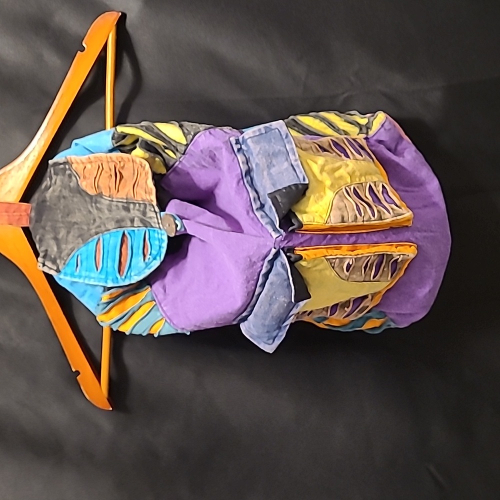 Vintage 90s Hippy Boho Rainbow Patchwork BACKPACK